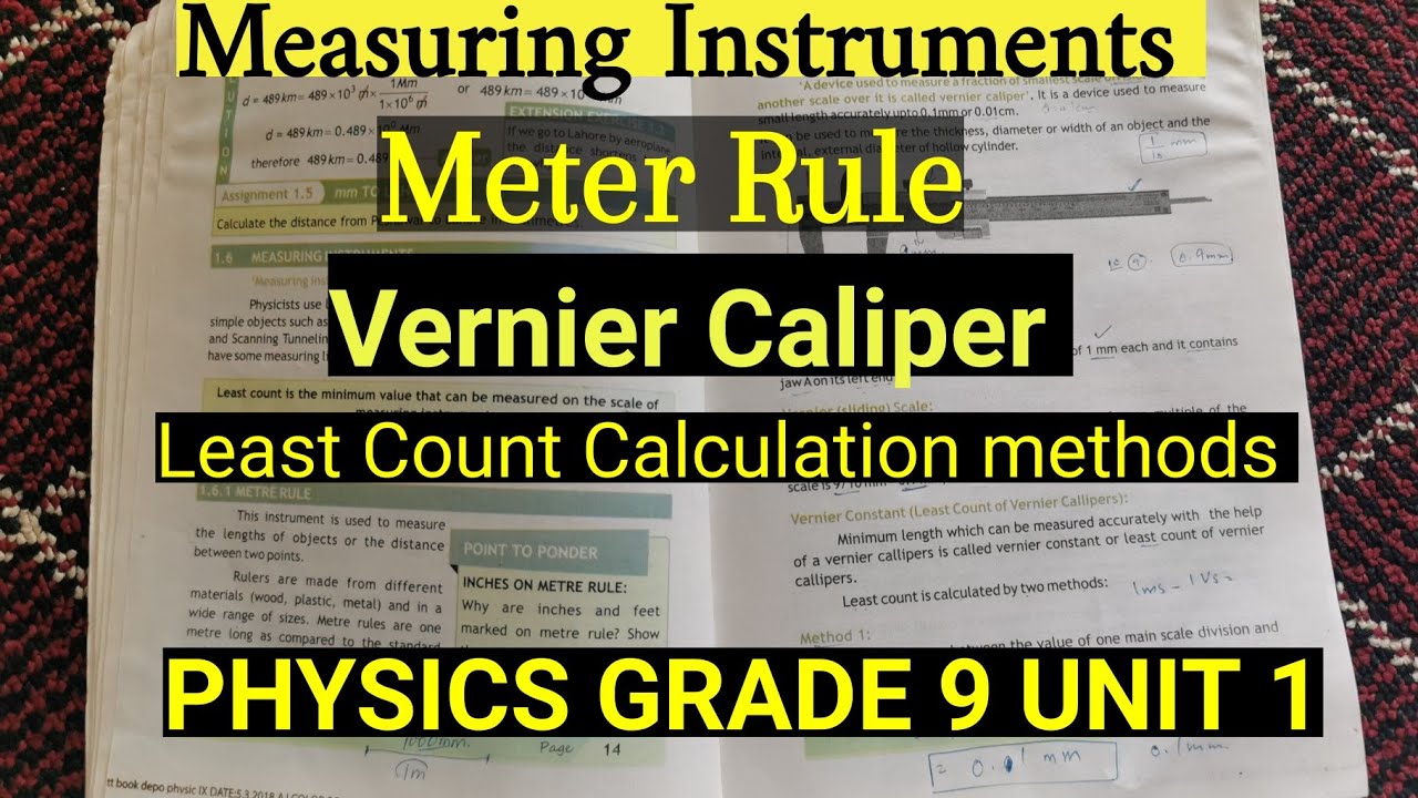 Measuring Instruments || Meter Rule || Vernier Caliper || How to find least Count of vernier Caliper
