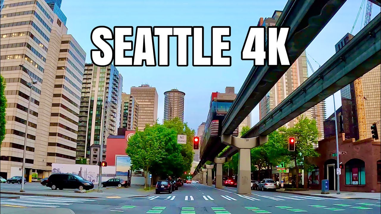 Civil Twilight Downtown Seattle 4K Drive || Seattle, Washington, USA || 4K 60fps 16-34mm