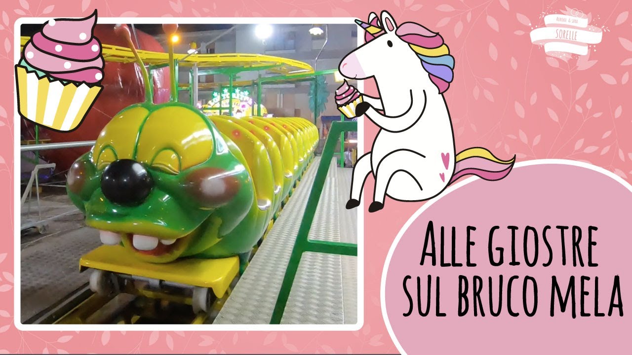 Giostre al luna park per bambini: bruco mela, tazze e giostre a catene