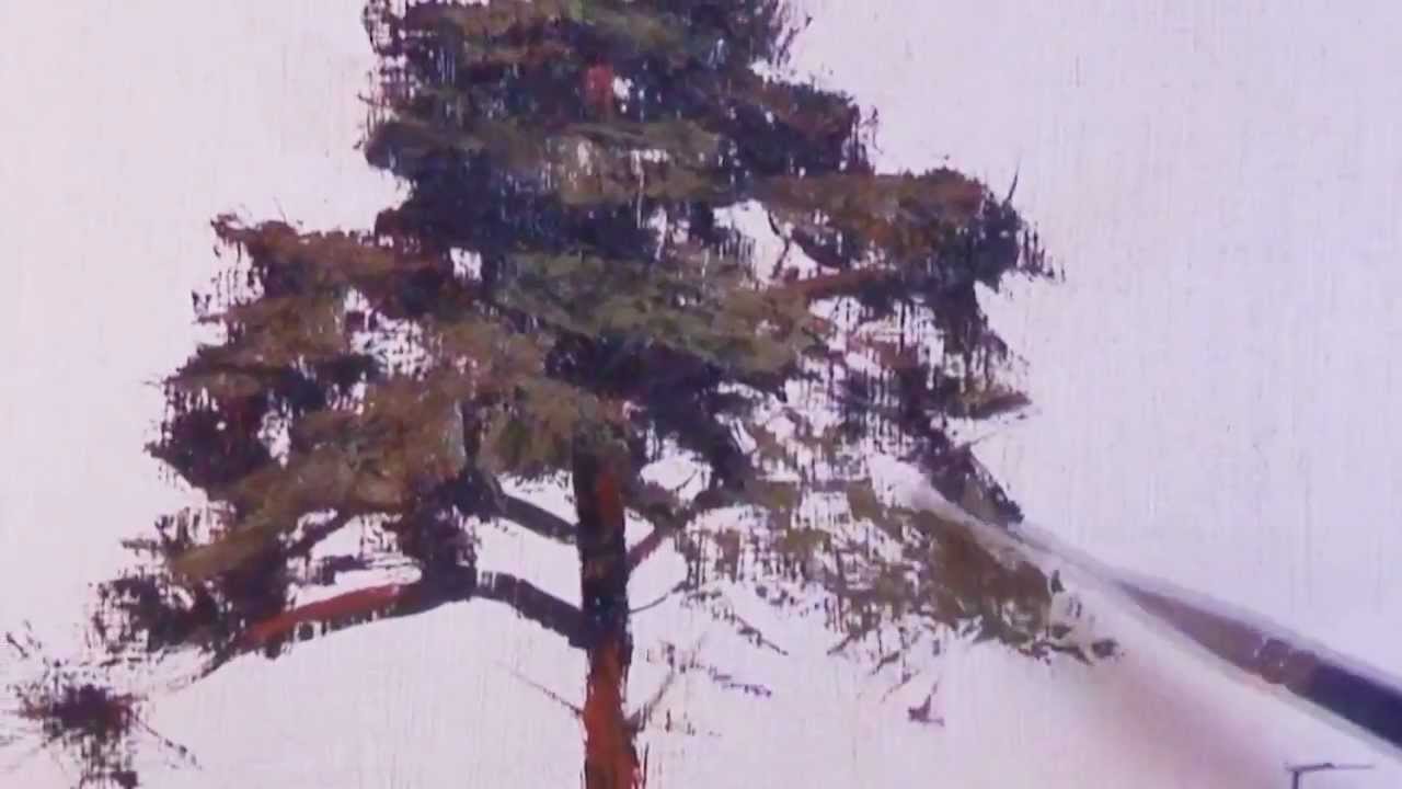 How to paint a ponderosa pine tree