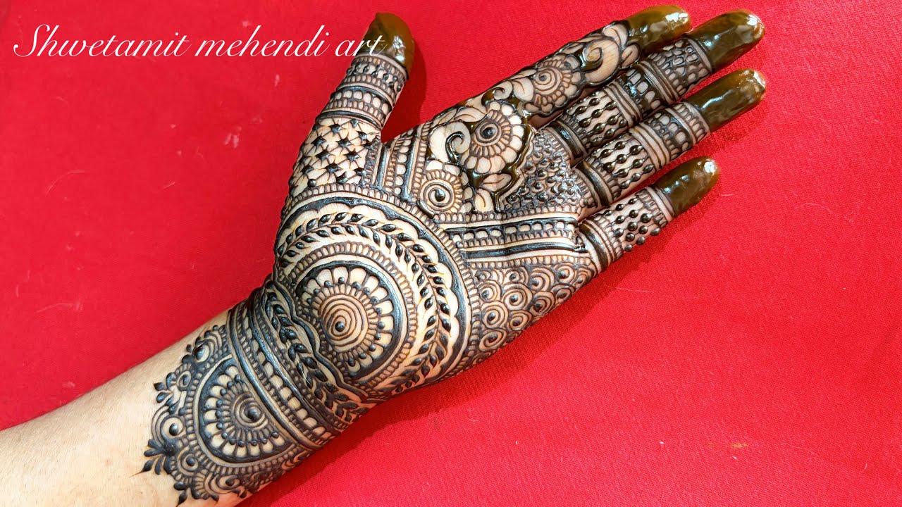Latest front hand Bharwa mehendi design 2026,Shwetamit mehendi art 