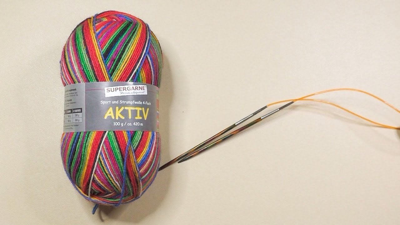 Experiment wie viel Tuch bekommt man aus einem Knäuel Sockenwolle stricken