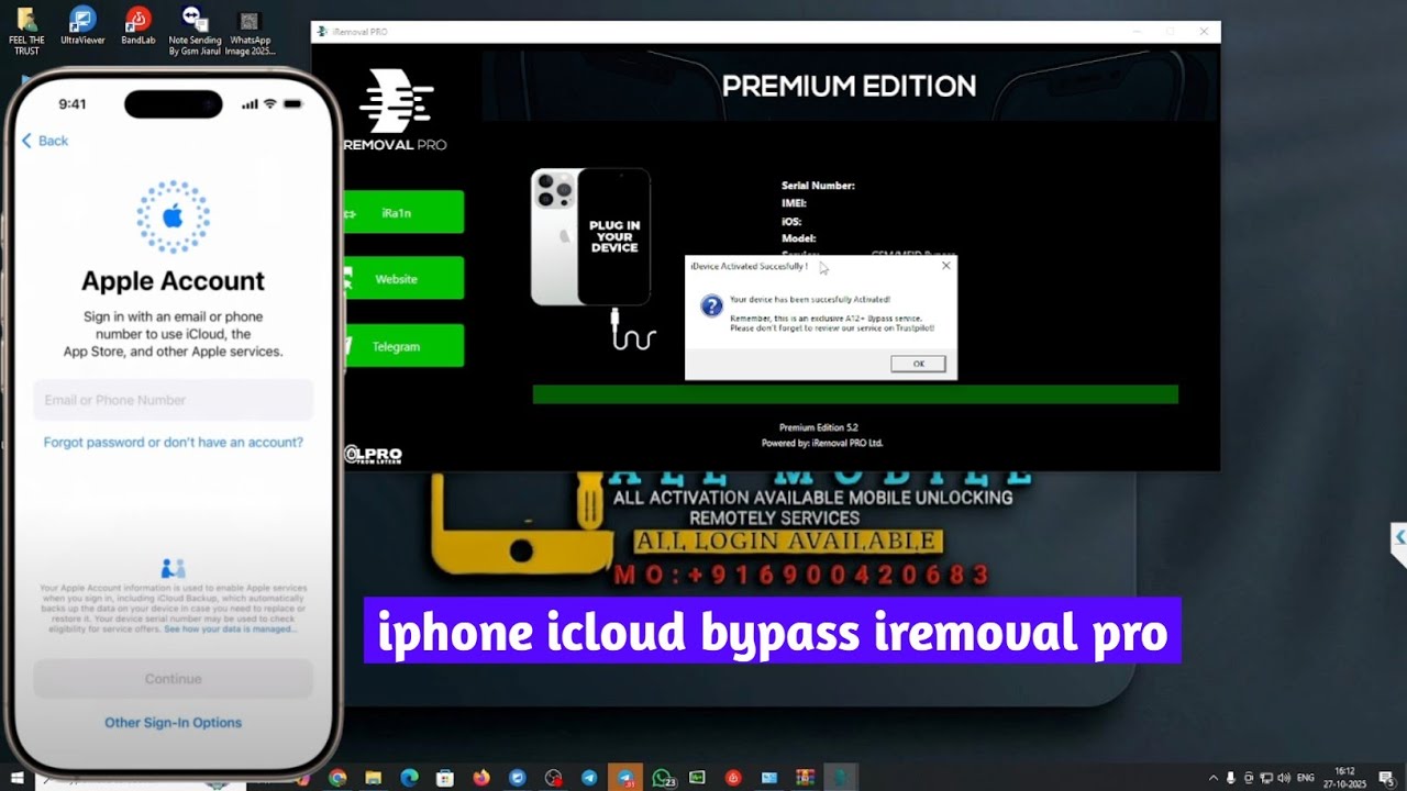 Iphone Icloud Unlock A12+ with network no -iOS 18.6 iOS 26.0.1 