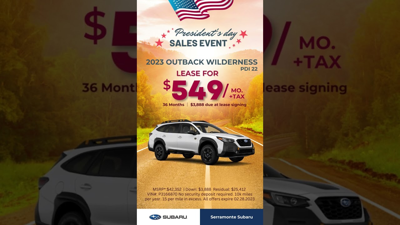 Serramonte Subaru 🇺🇸 Presidents' Day Sales Event | 🚘 2023 SUBARU | ASCENT - WRX - OUTBACK - FORESTER