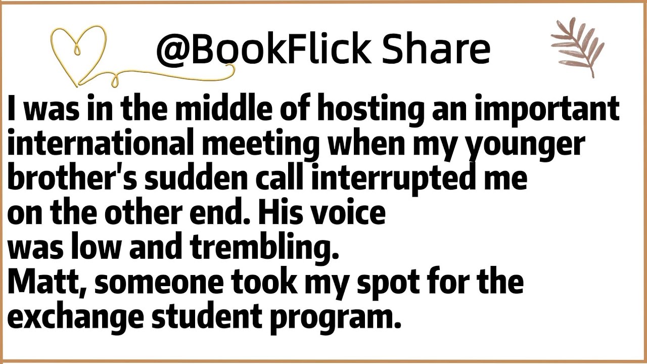 I was in the middle of hosting an important international meetingwhen my younger brother's sudden