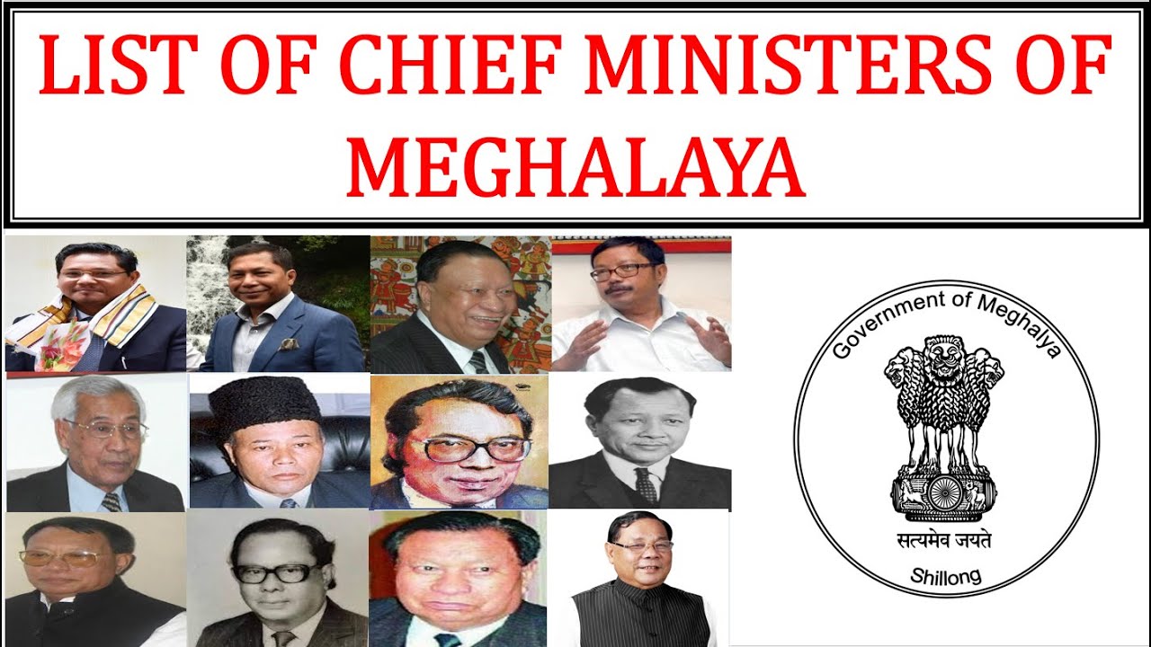 MEGHALAYA CHIEF MINISTERS LIST(1970 - 2018)