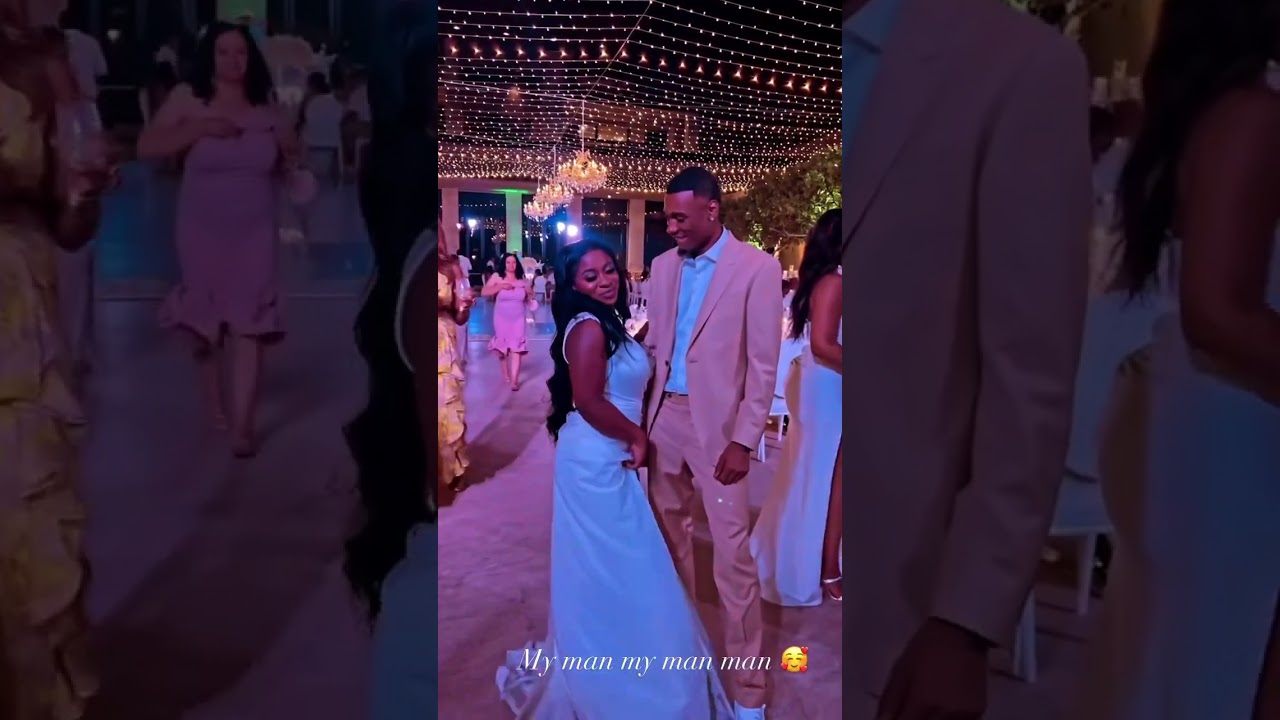 Reginae Carter and Ar&rsquo;mon Warren At Mom Toya Johnson Wedding 💙🤎💙 #shorts