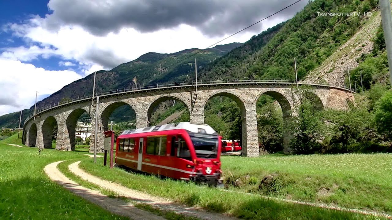 Bahnland Schweiz - Berninabahn Juli 2014 Teil 3/3: Kreisviadukt Brusio, Tirano, Poschiavo