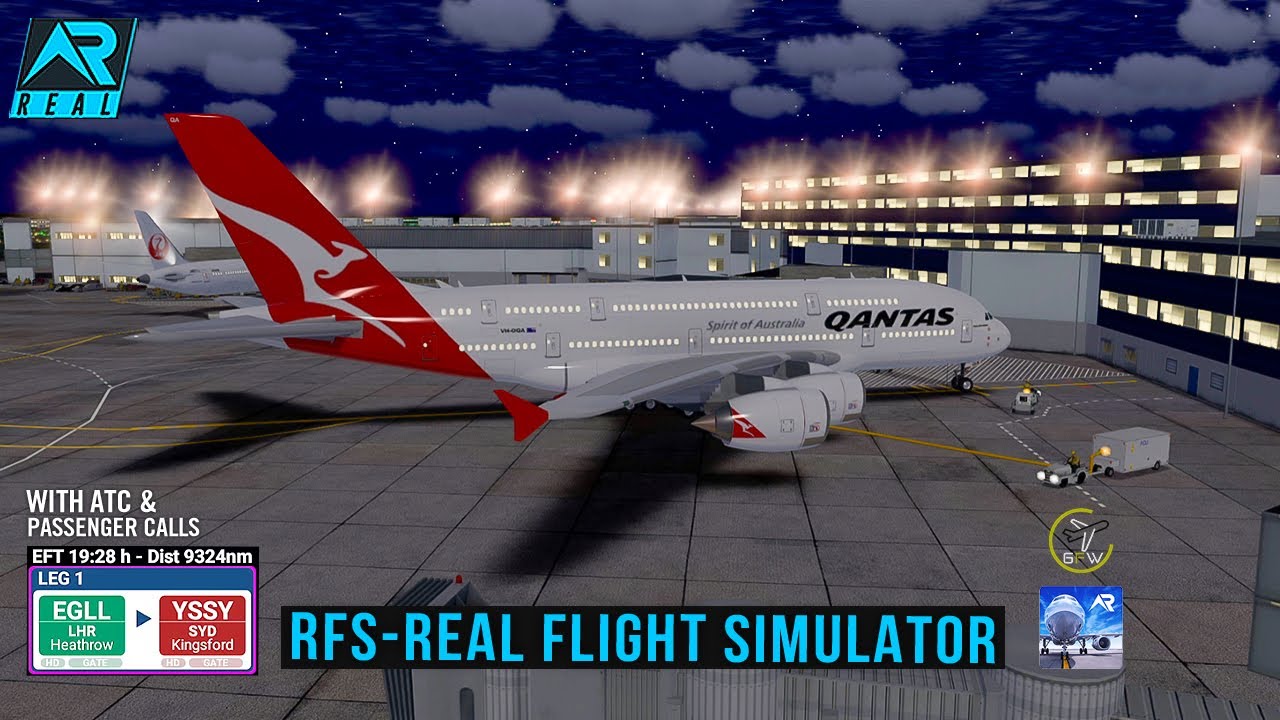 RFS - Real Flight Simulator- London to Sydney||Full Flight||A380||Qantas|FullHD|RealRoute