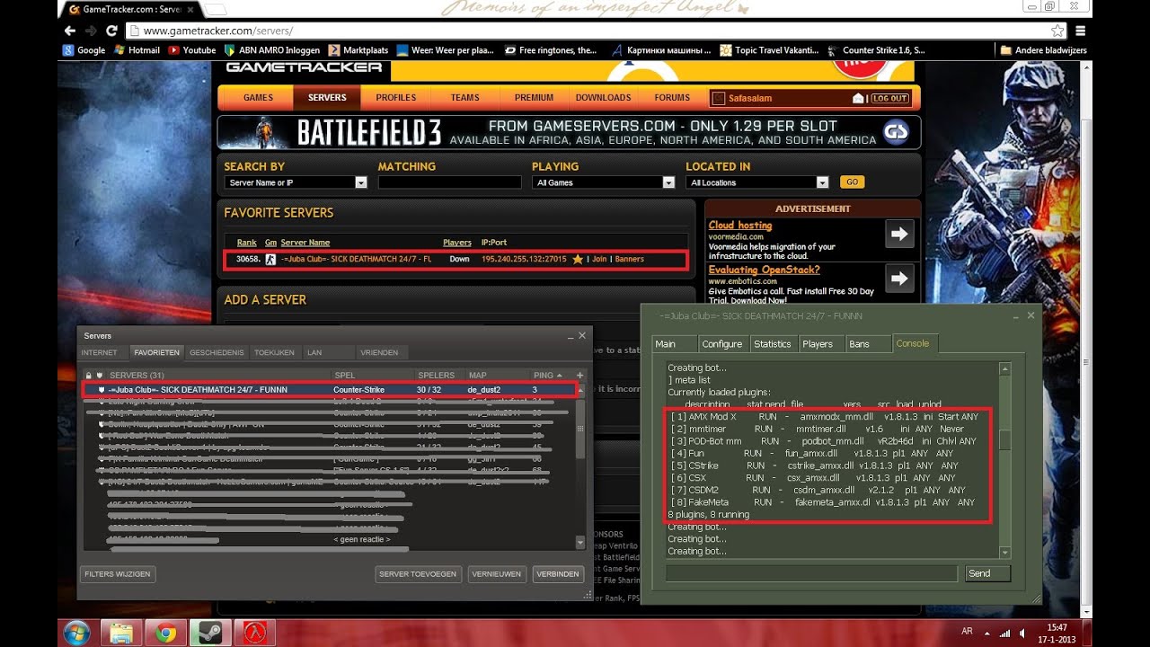 How to create counter strike 1.6 server online, and add to gametracker