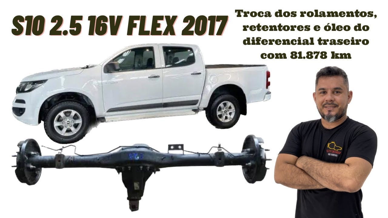 Troca dos rolamentos, retentores e óleo do diferencial traseiro da S10 2.5 16v Flex 2017
