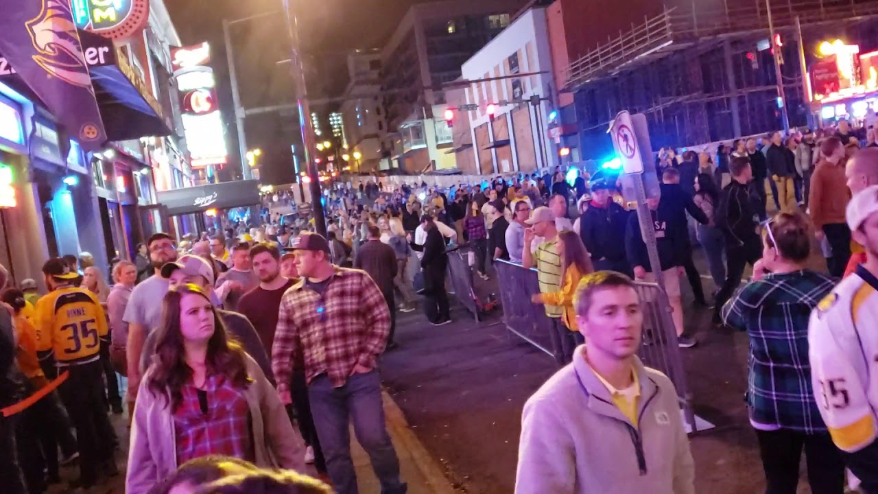 Nashville Tennessee - Broadway strip at night