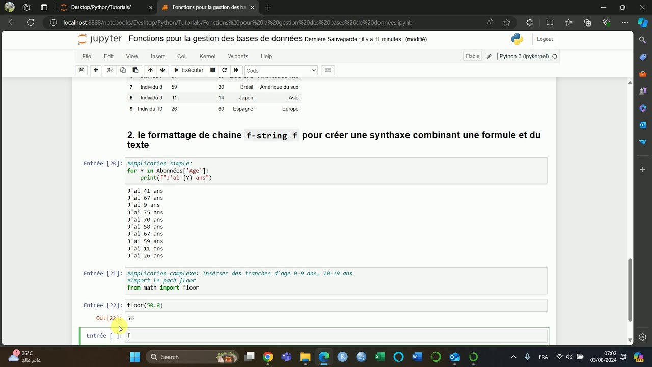 le formatage de chaine f string sur Python pour créer une syntaxe combinée