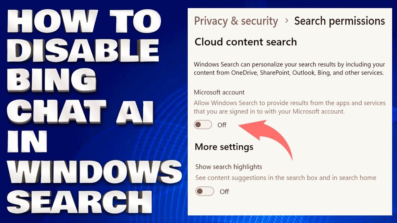 How To Disable Bing Chat AI in Windows Search