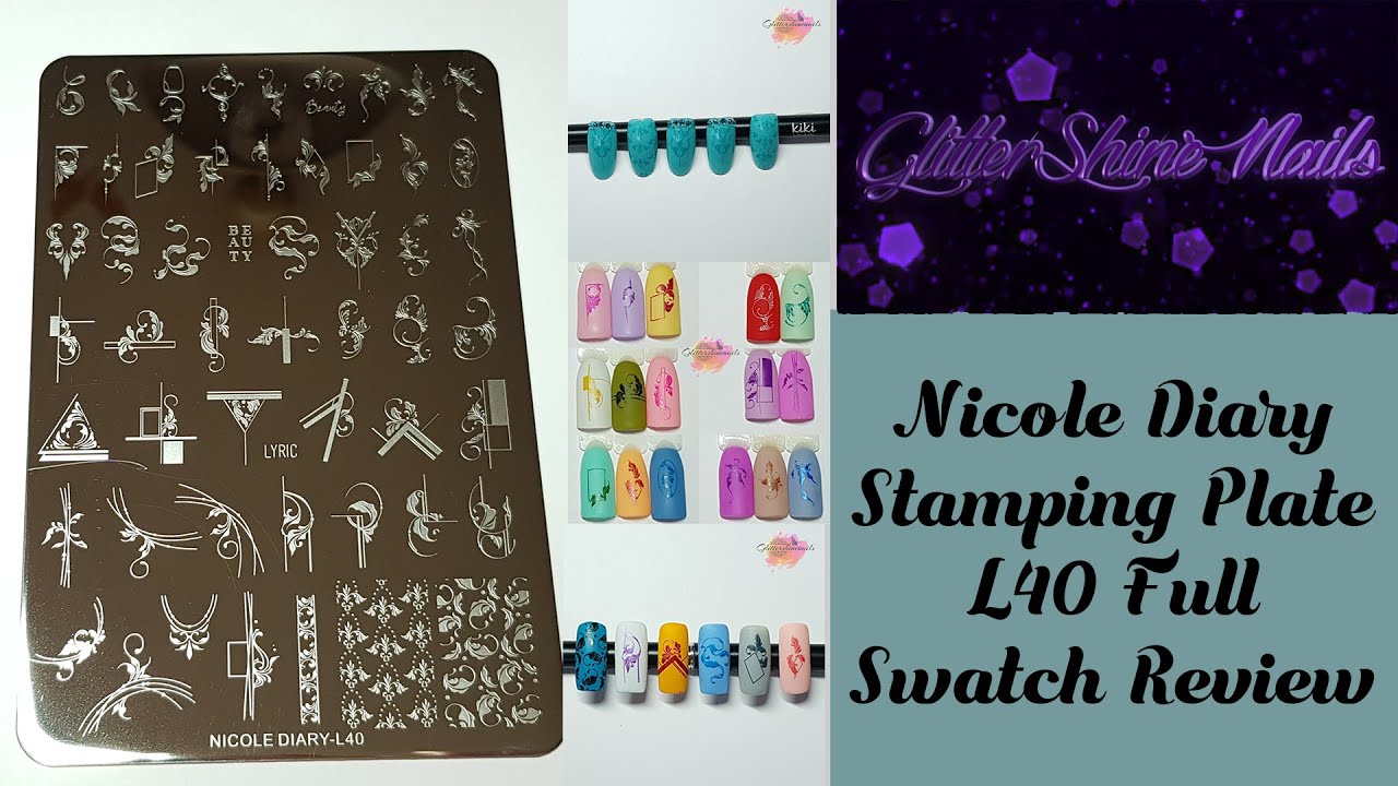 Nicole Diary Stamping Plate L40 Full Swatch Review