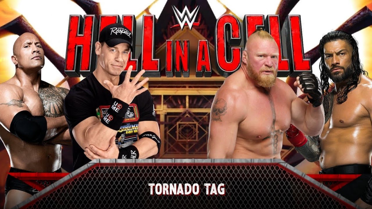 John Cena The Rock vs Brock Lesnar Roman reigns