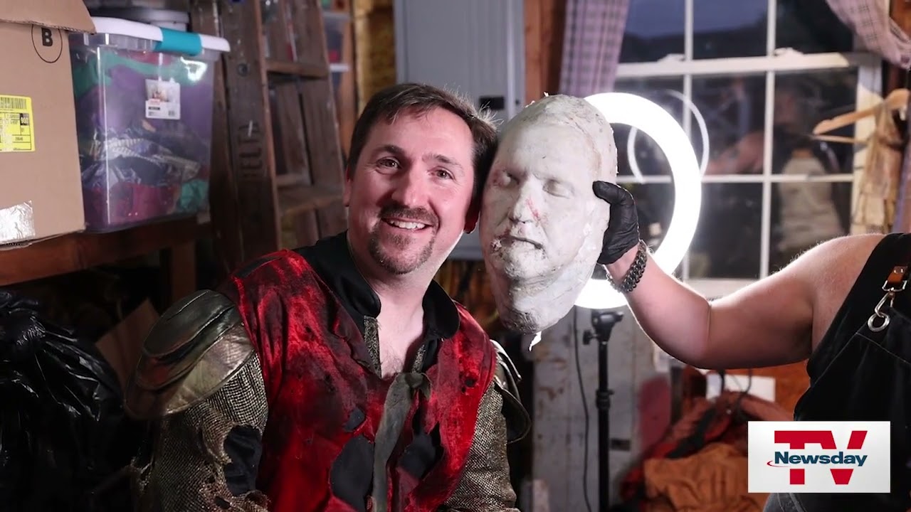 Getting into costume at Gateways Haunted Playhouse   Newsday