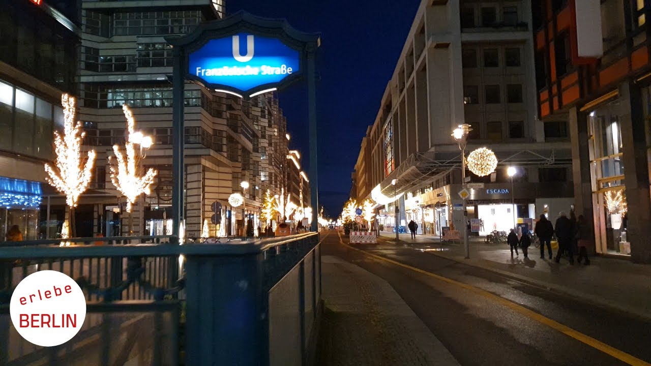[4K] Die U-Bahnstation Französische Straße kurz vor der Schließung und weihnachtliche Impressionen