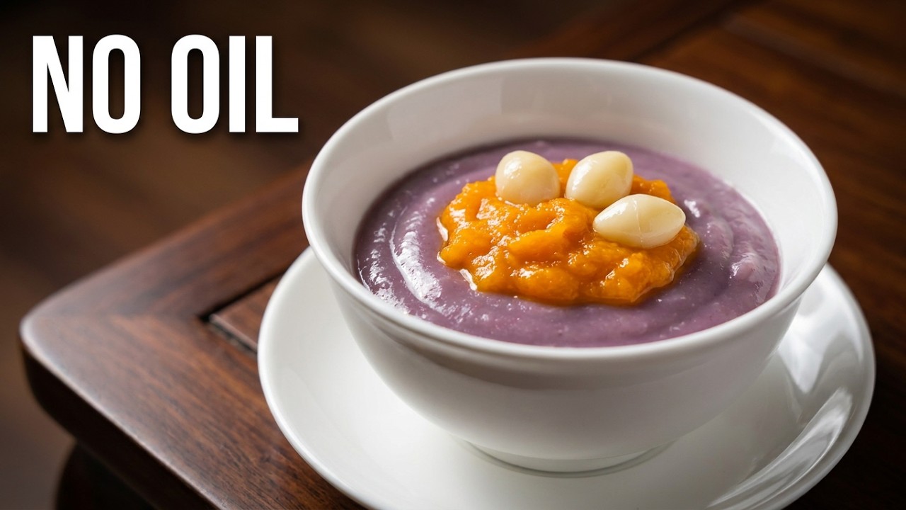 Healthier version Teochew Orh Nee (Yam Paste) with Pumpkin Puree & Gingko Nuts (No Oil)