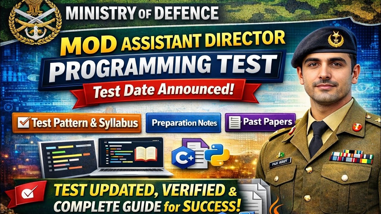 MOD Assistant Director Programming Test 2026 | Pattern, Syllabus, Test Date | Preparation Guide