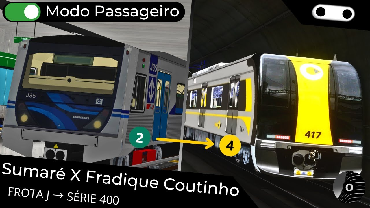 OpenBVE - SUMARÉ x FRADIQUE COUTINHO (Linhas 2 e 4) com os TUEs FROTA J e SÉRIE 400!