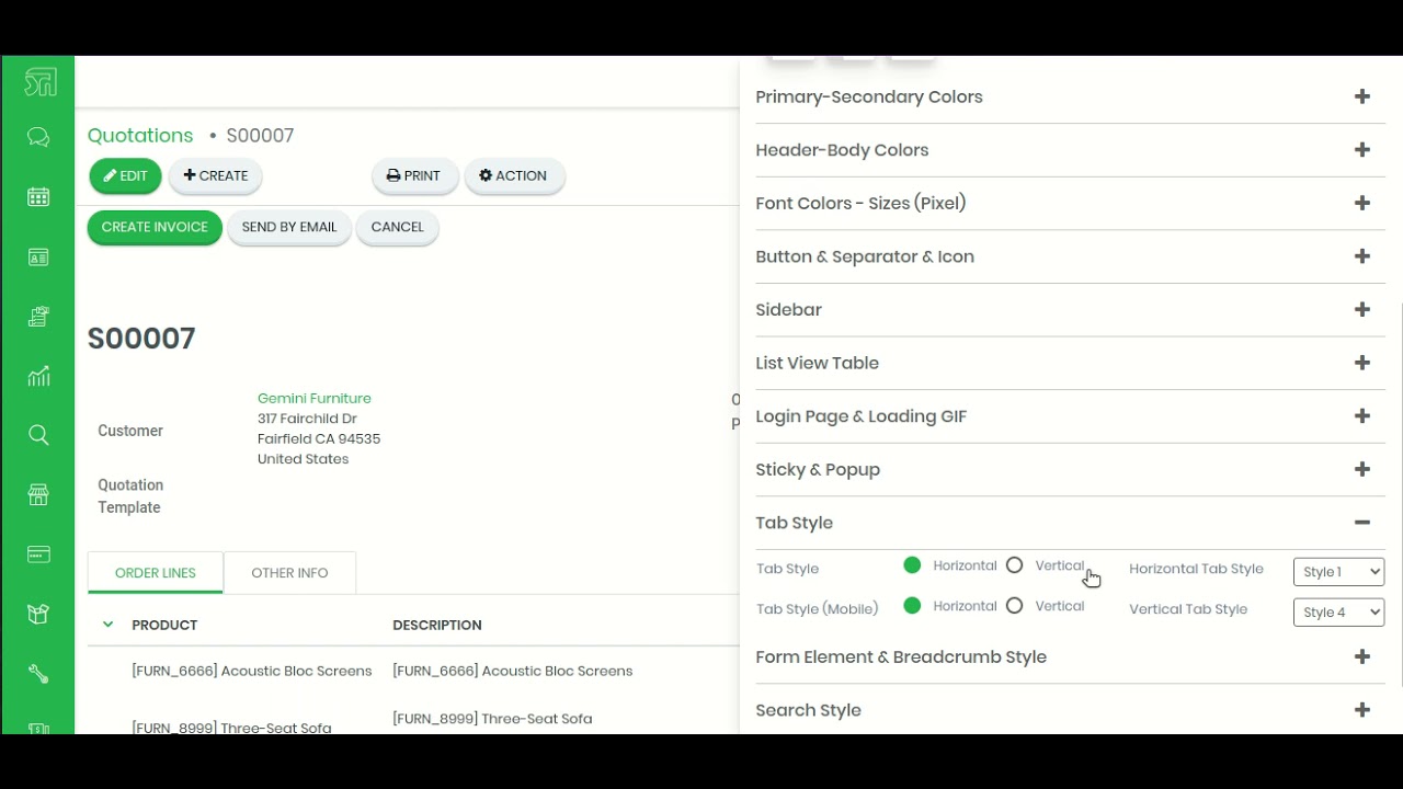 Backmate Backend Theme Advance - Tab Styles Odoo