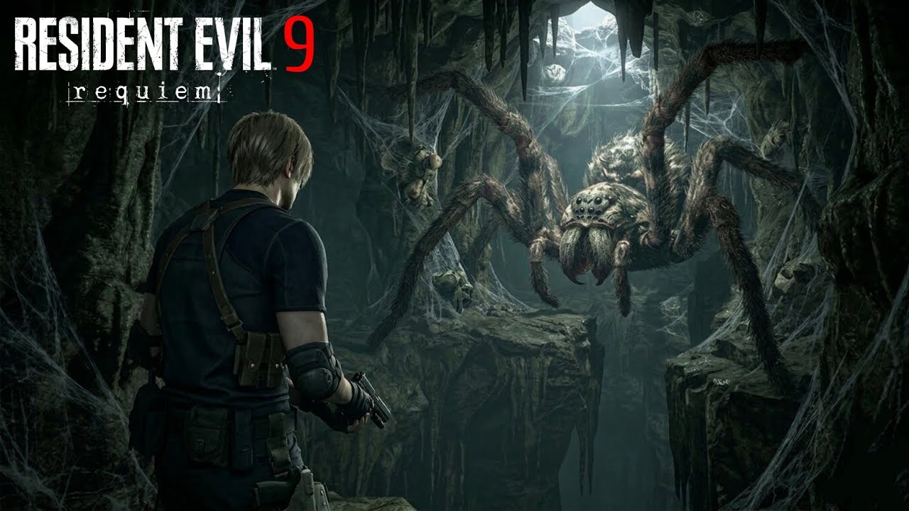 Leon faces Giant spider RESIDENT EVIL 9 REQUIEM