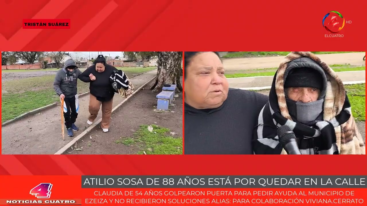 ATILIO SOSA DE 88 AÑOS ESTÁ POR QUEDAR EN LA CALLE GOLPEARON PUERTA EN EL MUNICIPIO