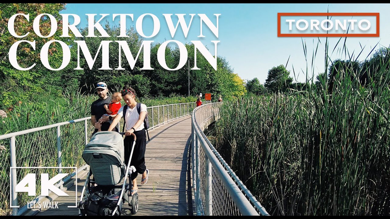 Toronto Corktown Common Virtual Walk2021 | 4K Downtown Travel Guide | Walking Tour with City Sounds