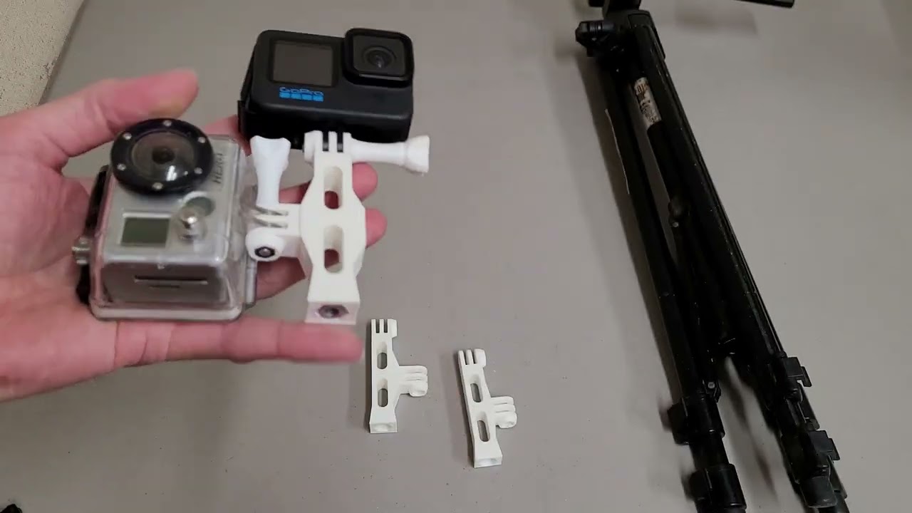 I designed a custom Gopro mount to do horizontal and vertical recording at the same time