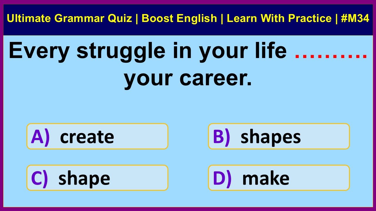 Ultimate Grammar Quiz | Boost English Skills | Learn with Practice | Siriz #M34