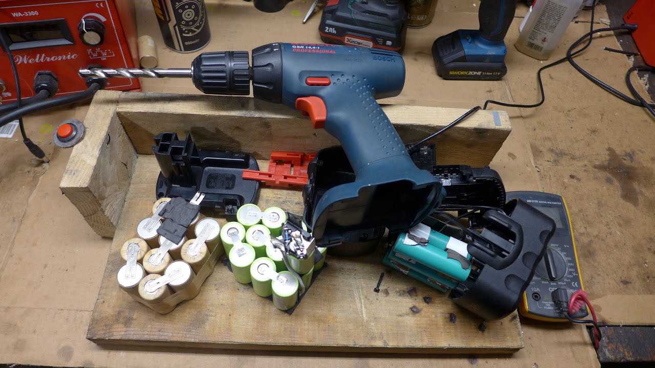 Bosch GSR 14,4V fúró  NiCd akku cseréje Li-ionra