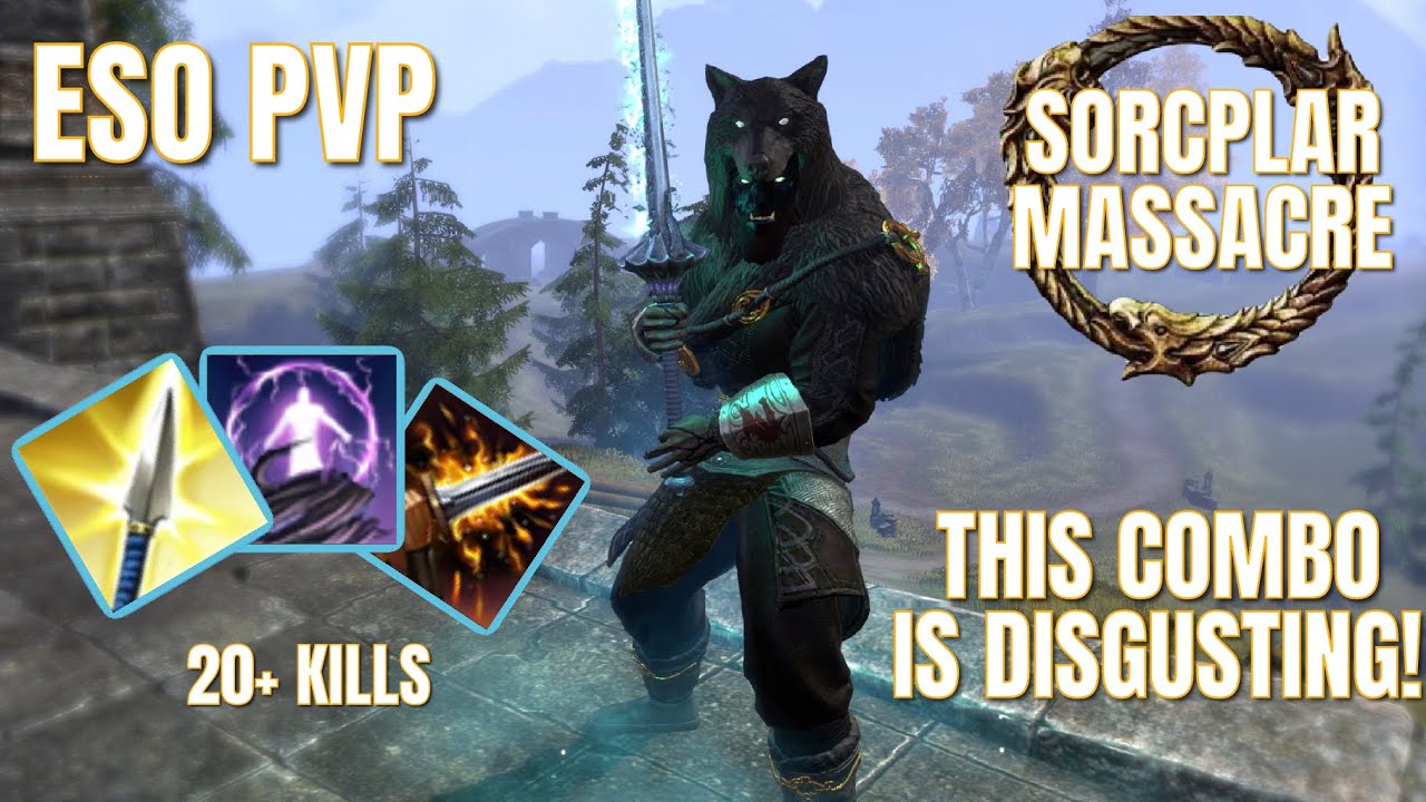 ESO PVP: THIS COMBO IS DISGUSTING!! WRECKING BLOW SORCPLAR MASSACRE 20+ KILLS