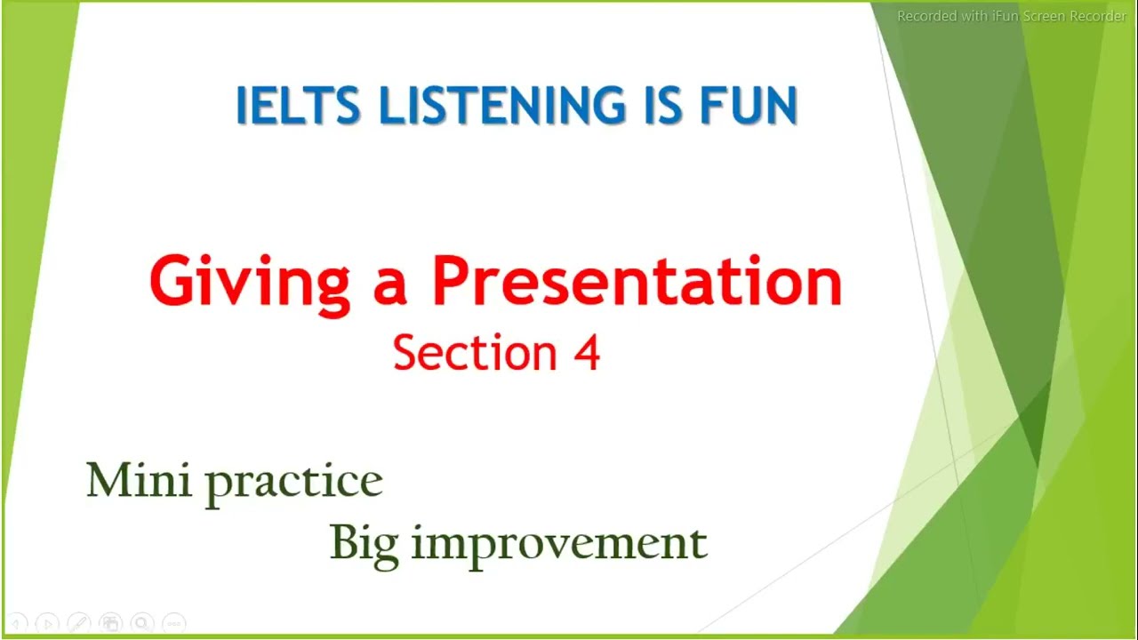 Giving a Presentation - Section 4 #Ielts #Listening