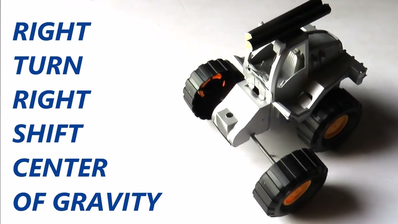 FIRST EVER !! Stable 4 wheeled robot  with variable center of gravity prevented overturn