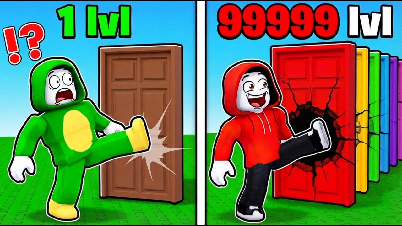 JJ AND MIKEY KICK 8,297,412 DOORS FOR THE STRONGEST KICK IN ROBLOX