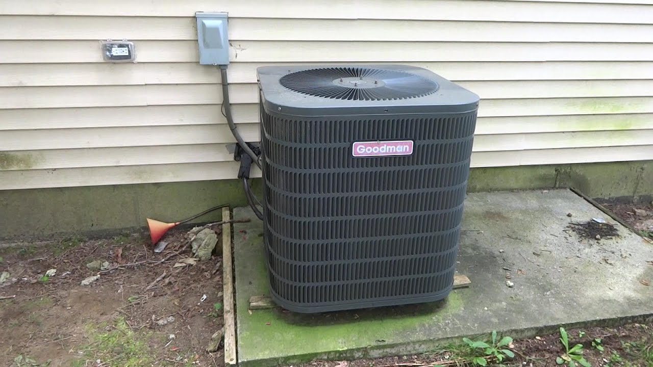OLD GOODMAN AC UNIT WITH FRIED WIRES AND PARTS WILL IT RUN