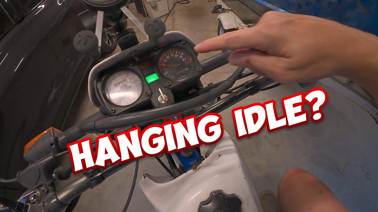 Diagnose & fix hanging idle on carbureted bike - 1990 DR250, DR350