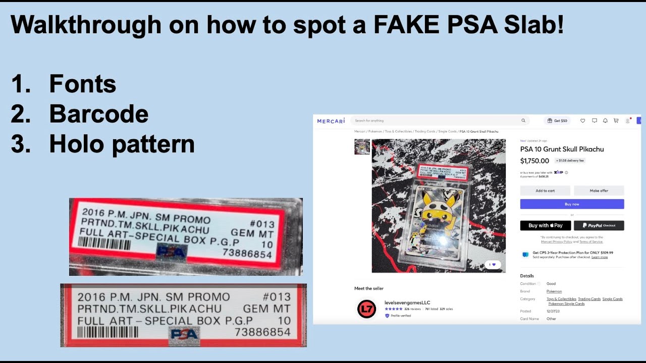 Это страшно! Поддельные карточки PSA встречаются повсеместно! Как распознать поддельные карточки ...