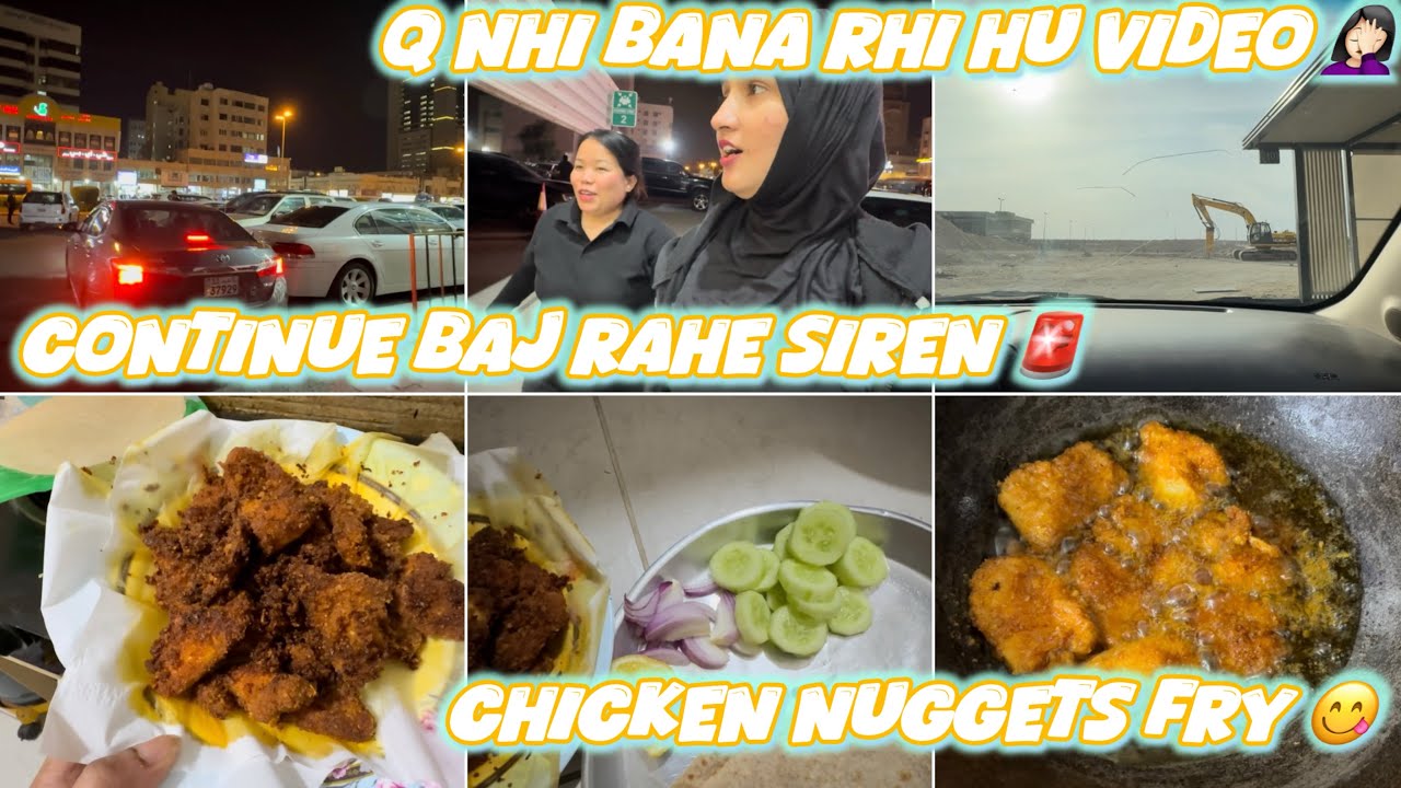 Continue ￼baj rhe hai siren🚨pista house promotion😇chicken nugget fry recipe😋q nhi arhi hai meri vlog