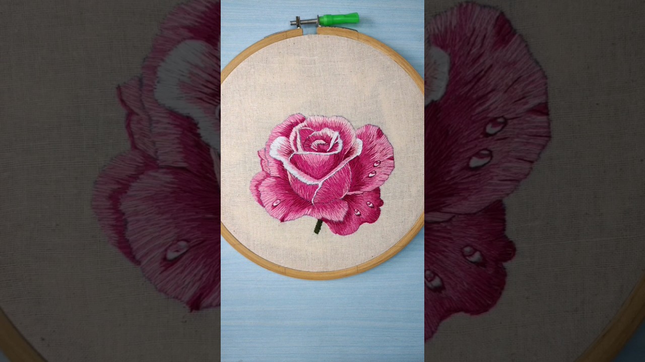 Realistic Rose Embroidery🌹 