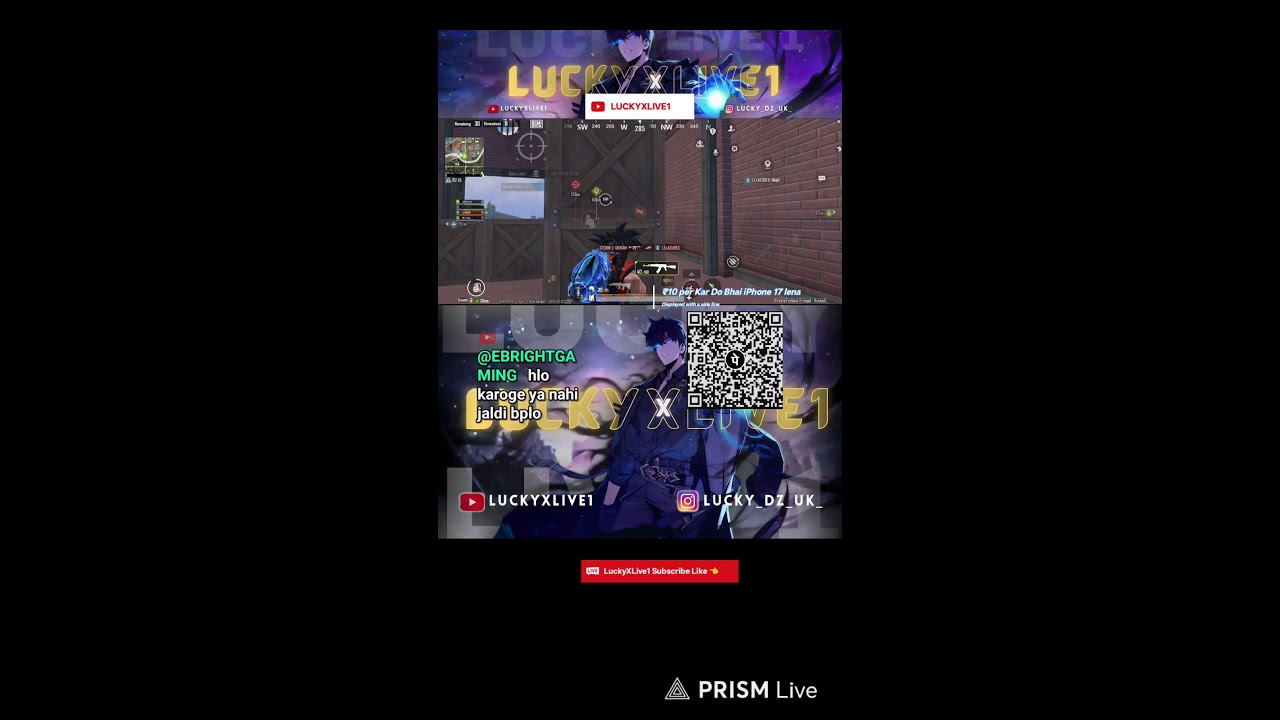 Live streaming of LUCKYxLive1 Battlegrounds mobile india update 4.1