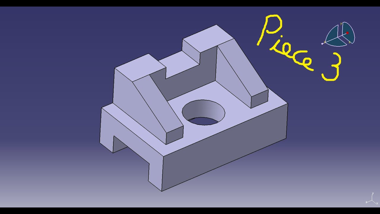 Part design Piece 3 | CATIA V5 دورة تعلم