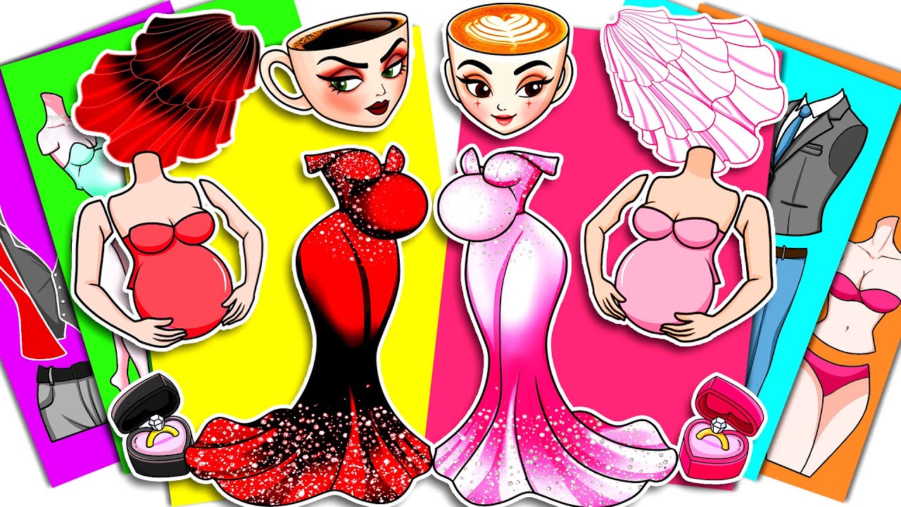 💖Сделай сам из бумаги💖 БЕРЕМЕННАЯ МОЗГОВАЯ: наклейка «Хорошая балерина капучино против плохого эс...