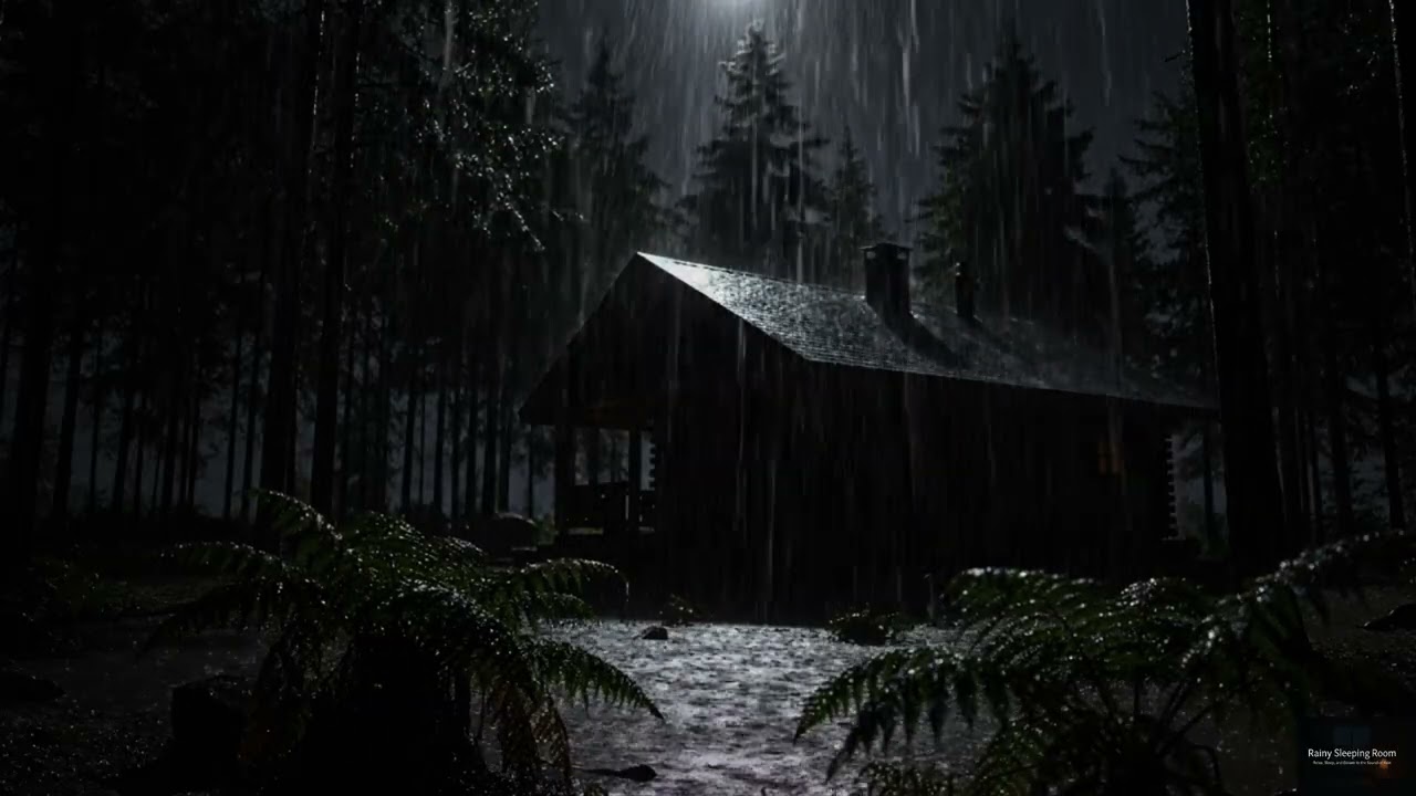 Deep Sleep Forest Rain 🌧 No Ads | Dark Night Bedroom Ambience for Relaxation