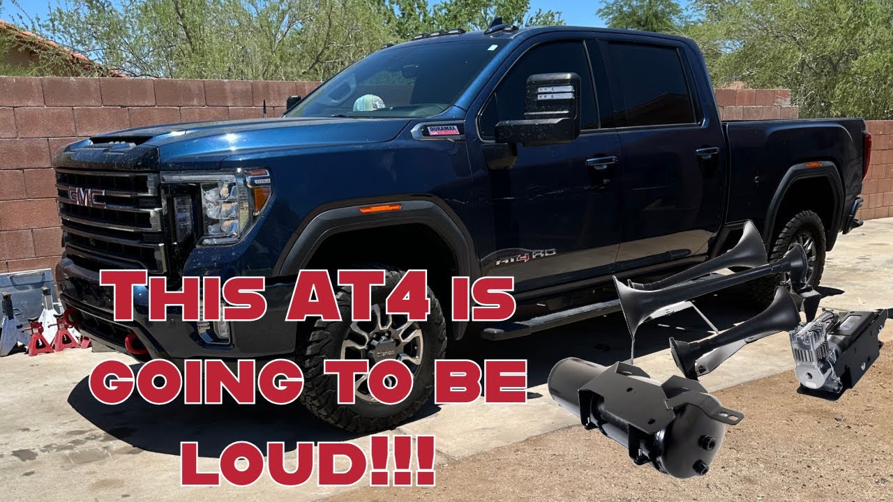 Installing Onboard Air and Train Horns on This GMC Sierra 3500HD AT4