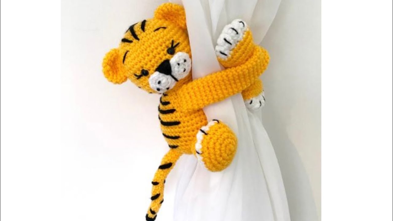 Tigre Abraça Cortina Amigurumi 🐯 #croche #amigurumi #crochet