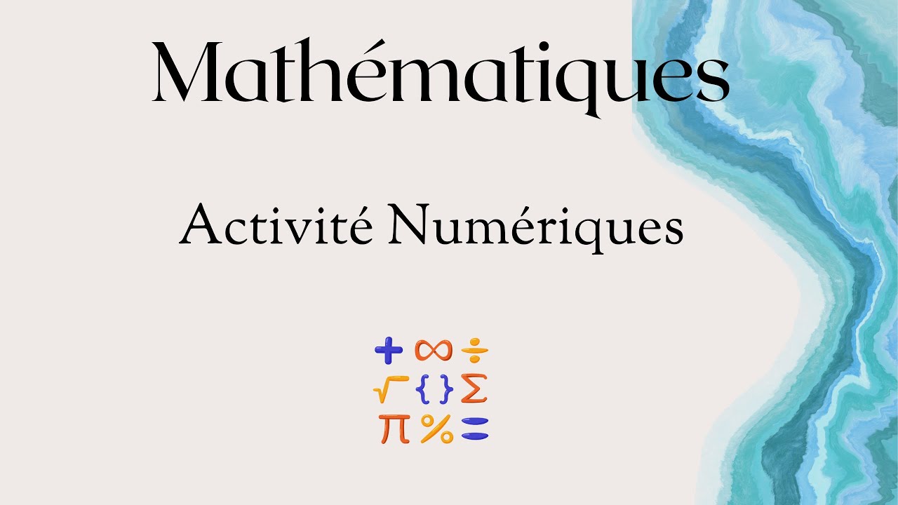1er année secondaire : Activité numériques