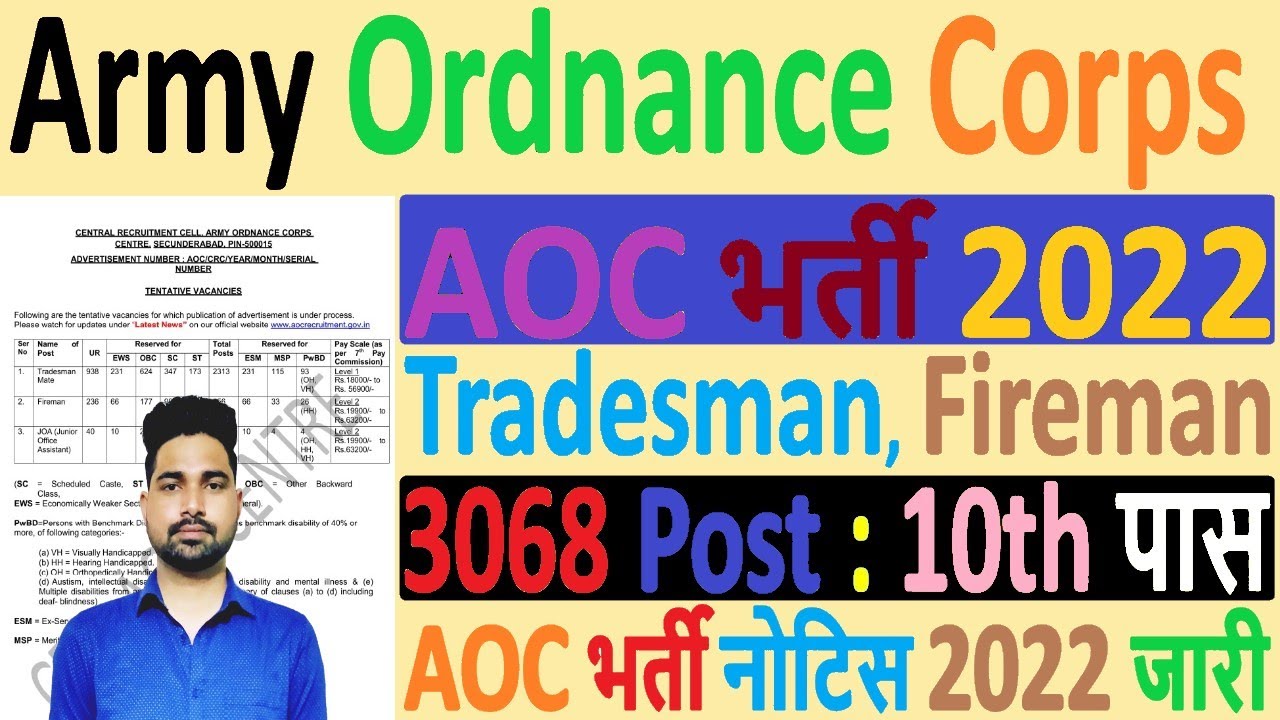 Army Ordnance Corps Recruitment 2022 | Army Ordnance Corps Notification 2022
