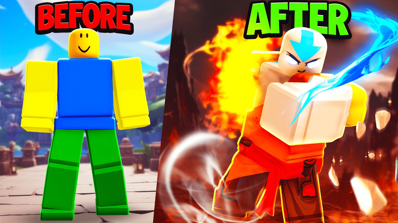 Going From Noob To AVATAR AANG in Roblox Anime